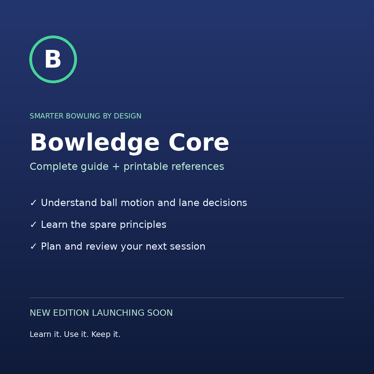 Bowledge Core complete guide and printable references. New edition launching soon.